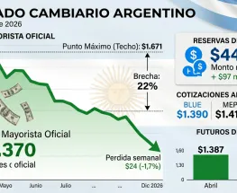 El dólar oficial cayó y registró su mayor baja semanal en dos meses