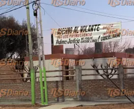 Angaco exhibió carteles contra Gabriel Bueno tras el choque que causó la muerte de Raúl Sánchez