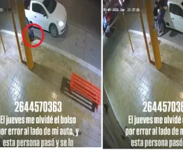 Búsqueda desesperada en Santa Lucía: se olvidó un bolso con 6 millones de pesos y una camioneta se lo llevó