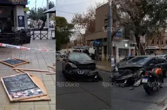 Choque entre un auto y una moto en Mendoza y 9 de Julio deja a un motociclista herido