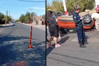 Un obstáculo mal señalizado en Centenario derivó en un vuelco en Chimbas