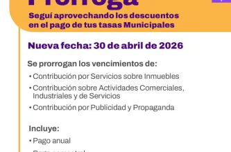 La Ciudad de San Juan extendió el plazo para abonar tasas municipales hasta el 30 de abril de 2026