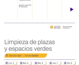 Limpieza de plazas y espacios verdes: operativo integral en el sector sur
