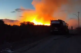 Albardón registró un incendio de pastizales en una jornada con focos en varios departamentos