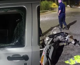 Motociclista en contramano choca contra una camioneta y termina hospitalizada