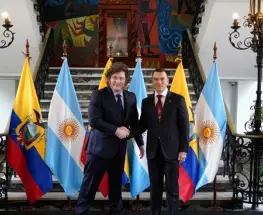Milei se reunió con Noboa en Ecuador y continúa su gira hacia Colombia