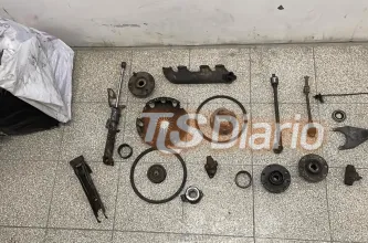 Intentó escapar con autopartes y terminó detenido en medio de una lluvia de piedras