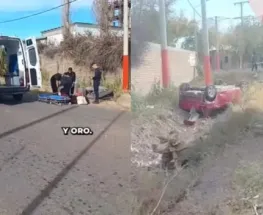 Un auto chocó en Santa Lucía y terminó dentro de una zanja