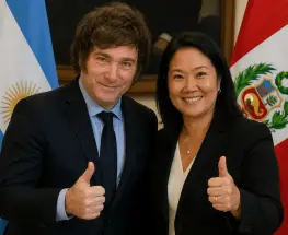 Milei mantuvo un encuentro con Keiko Fujimori antes de la jura en el Congreso peruano